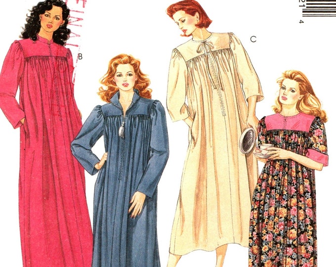 Zipper Front Robe Pattern Vintage Easy Mccalls ZIPPER FRONT ROBE Sewing Pattern for Women Misses ...
