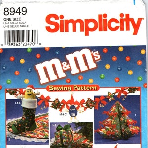 Patron de couture DIY M&M'S NOL, sapin de Noël 40 cm, guirlande, jupe de sapin, bas, porte-cartes, couronne, personnages M M, oreillers