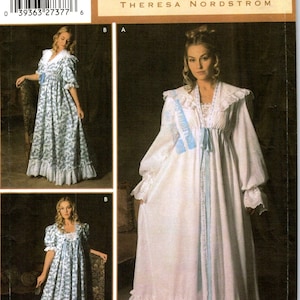 Costume Sewing Patterns, VICTORIAN NIGHTGOWN, ROBE Size 6 8 10 12 14 16 Teresa Nordstrom Vintage Closet Simplicity 5188