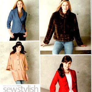 Patrons de couture, vestes, manteaux et blazers (taille 6-14), Simplicity 2150, hiver printemps automne