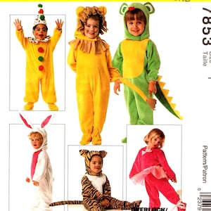 HALLOWEEN Costume Sewing Patterns, Infants Toddlers Size 1, 4 Mouse Dinosaur Lion Tiger Bunny Clown Ballerina Santa (up to 26 lbs) Jumpsuit