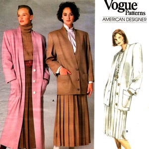 Sewing Patterns, Duster Coat | Jacket | Skirt - Size 8 Vogue Designer Perry Ellis Pattern 1775