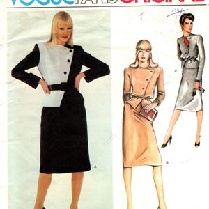 May include: A vintage sewing pattern for a skirt suit by Christian Dior. The pattern features three different styles of skirts and jackets. The pattern number is 2470.