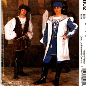 Costume Sewing Patterns, RENAISSANCE Tudor  (Size 42-48) Surcoat Tunic Hat Shirt Leggings