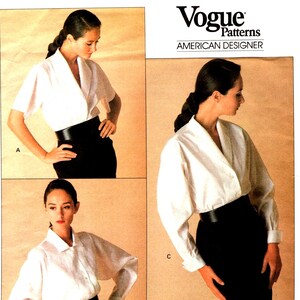 Sewing Patterns, BLOUSE | SHIRT Size 8 10 12,  Easy Vogue 2091 American Designer Perry Ellis, Sleeve Variations, Cuffs