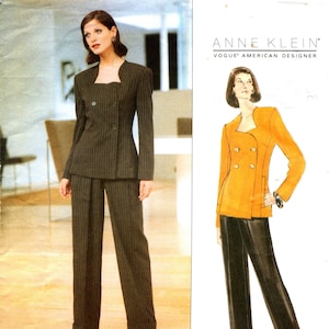 Sewing Patterns JACKET | PANTS (Plus Size 20-24) Vogue American Designer Anne Klein 1896 Pantsuit