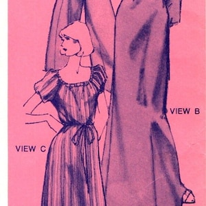 1970s MAXI PEASANT DRESS Sewing Pattern, Peasant Top or Tunic Misses Women Bust Size 28 30 32 34 36 38 40 42 44,  Easy Stretch and Sew 1580