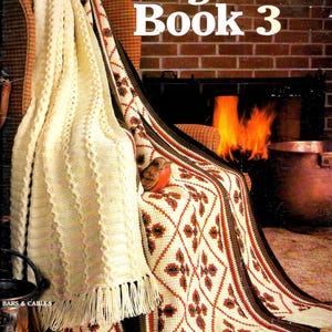 AFGHAN PATTERNS to Knit | Crochet Diamonds Stripes Popcorn Cables Tweed Plaid Sunflower Rainbow  Patchwork Stars