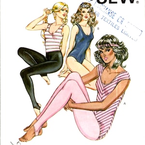 Sewing Patterns, LEOTARD & STIRRUP Tights (Size XS-L) Easy Kwik Sew 1288
