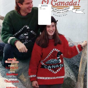 Knitting Patterns, Sweaters -  O Canada Sweater Jackets Cardigan Knits, Canadian Loon, Maple Leaf, Lone Wolf, Curling, Cowichan, Sailboat