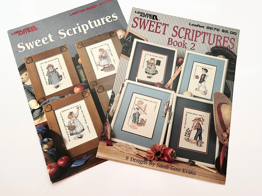 Books 1 and 2, Sweet Scriptures Counted Cross Stitch Christian Craft ...