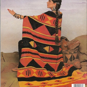 Vintage Knit and Crochet Paton Afghan Patterns, Blankets, Throws, Indian Southwest, Aran, Heirloom, Ocean Waves Ripple, Team Spirit, Leisure