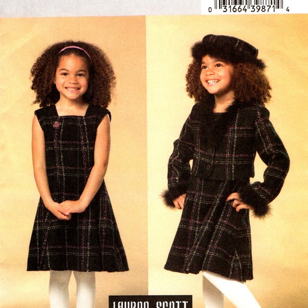 Very Easy Children's, Girls Lined Jacket, Dress and Hat Sewing Pattern for Size 2 3 4 5, Butterick B4592, Designer Lauren Scott, California