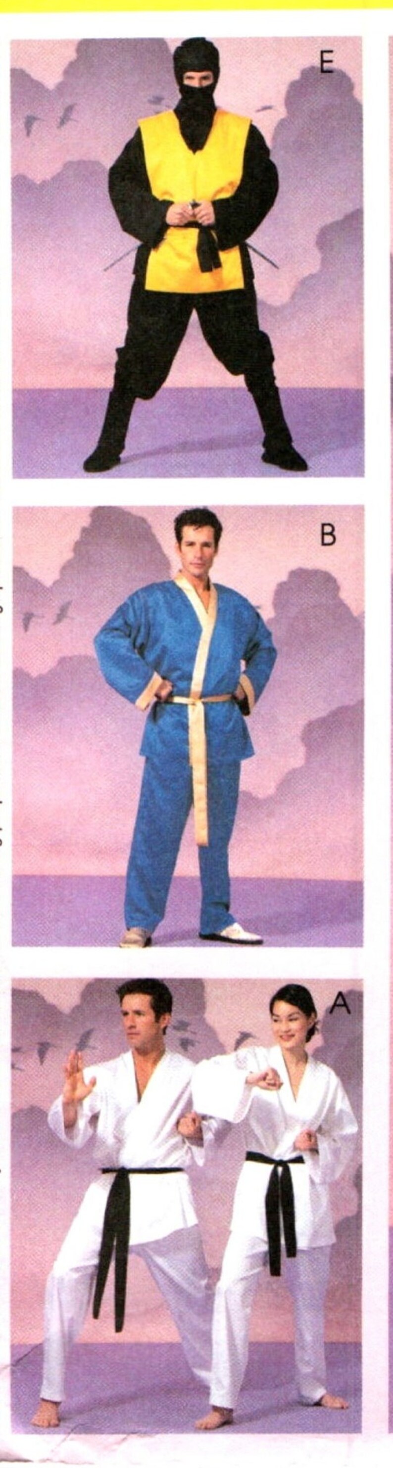 Costumes Sewing Patterns GEISHA KIMONO ROBE Size Sm, Med, Ninja Karate ...