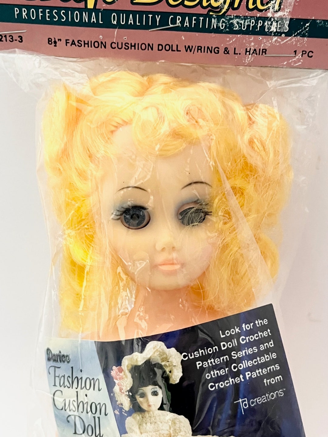 PILLOW CUSHION DOLL Body, 8 1/2 Plastic Half Body Doll, Crochet Bed