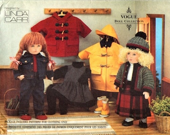 VOGUE Doll Clothes Craft Sewing Patterns, For 18" Dolls by Linda Carr Vogue Doll Collection Craft 8556, Coat Hat Boots Jeans Sweater Shirt