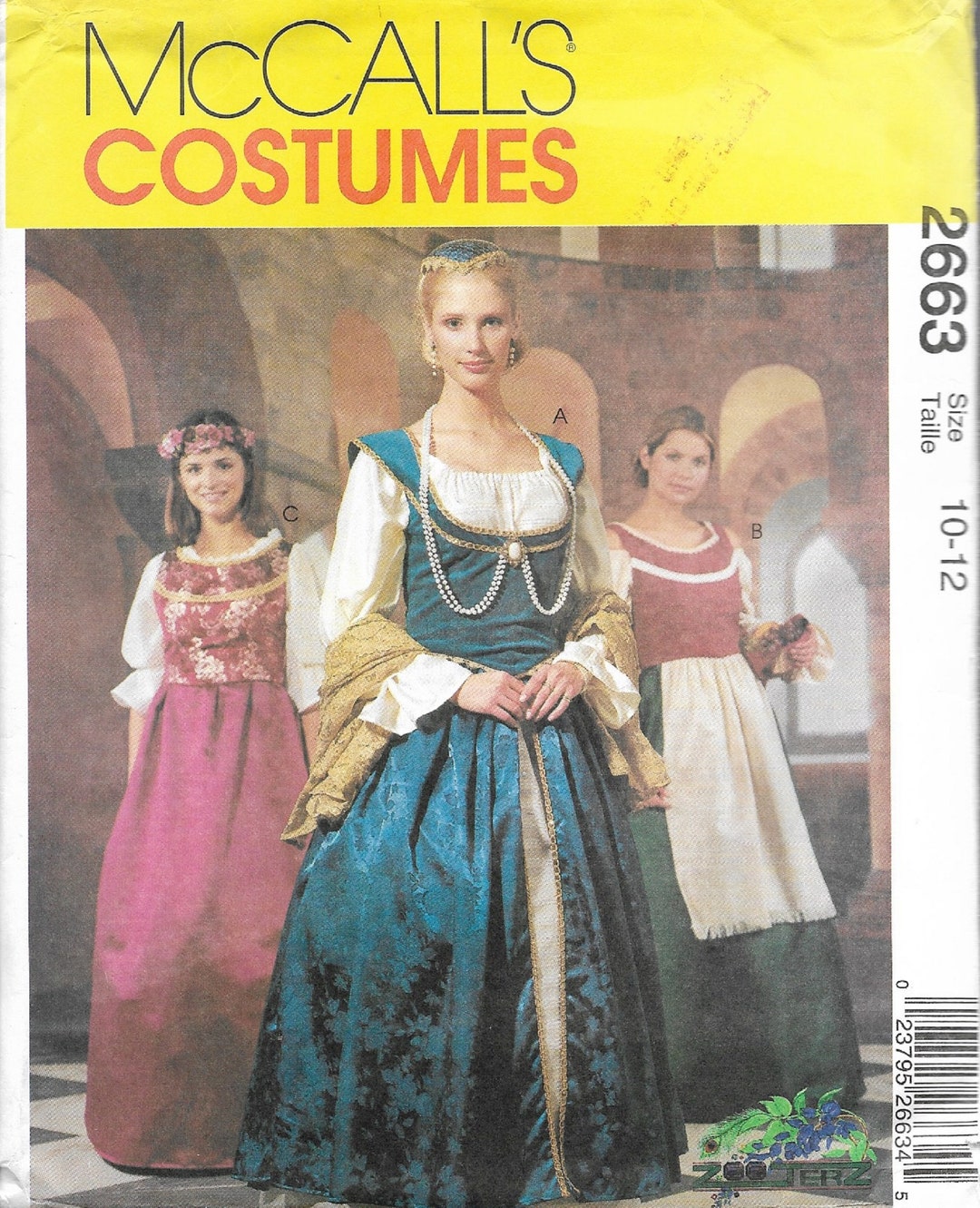 Medieval Renaissance Shakespeare Costume Sewing Pattern Size - Etsy