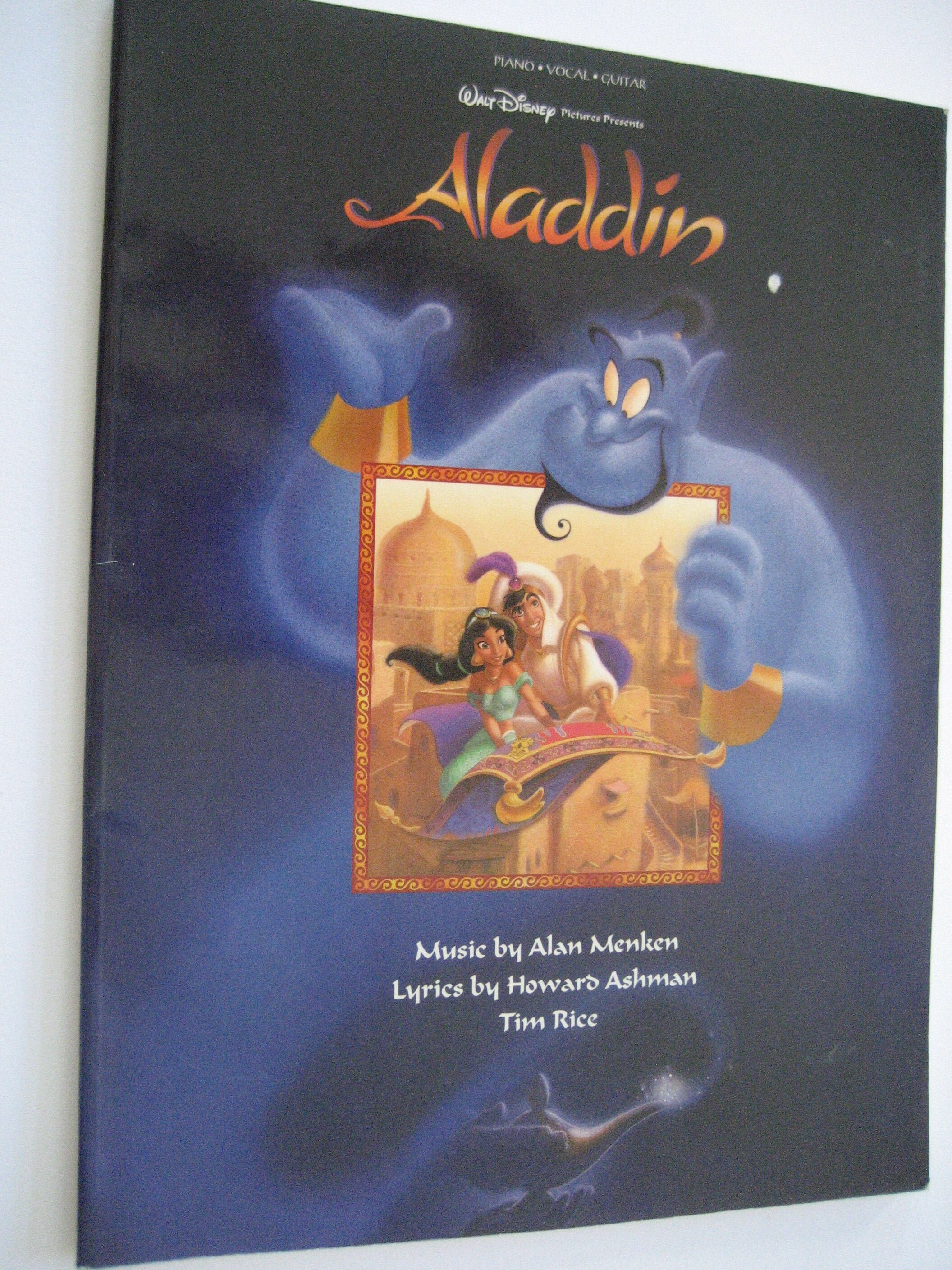 Aladdin Songbook From 1992 From The Walt Disney Movie For Etsy