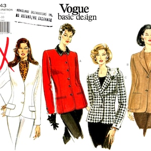 Petite Sewing, Patterns Jacket (Size 6-10) EASY Vogue Basic Design 1643, Four Styles