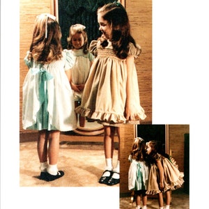 Vintage Smocking Perky Pinafore Dress Sewing Pattern for Toddler Child size 1 2 3, With Basic Dress Pattern and Smocking Graphs, c 1985