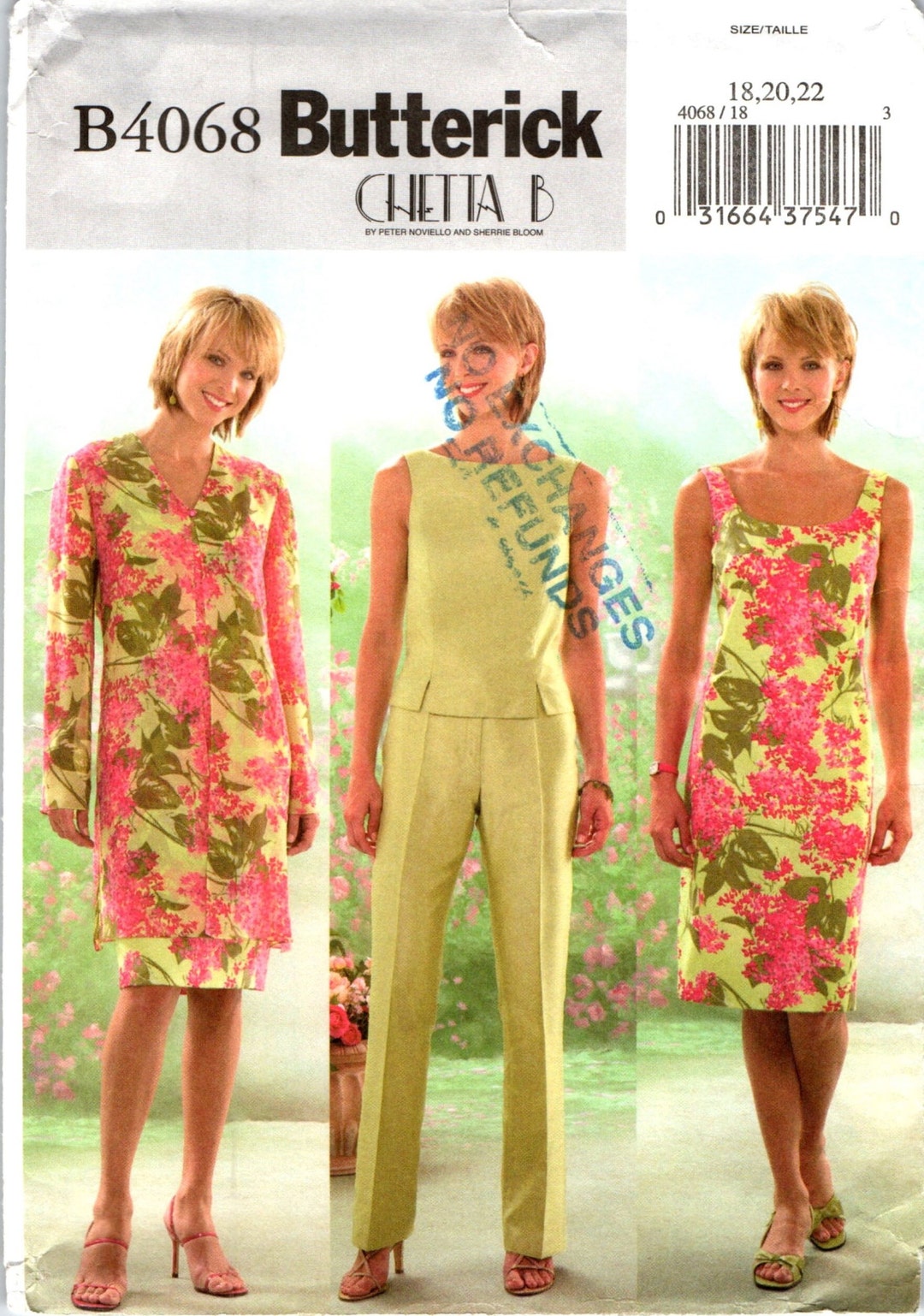 Petite Sewing Pattern, Jacket Dress Top Pants (plus Size 18-22) CHETTA ...