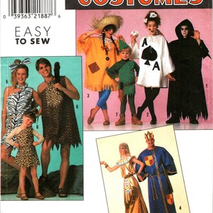 Modèles de couture de costumes pour adultes Simplicity 8291 unisexe tailles 30 32 34 36 38 40 42 44 46 48 Homme des cavernes, roi pharaon, épouvantail, Robin des bois, goule