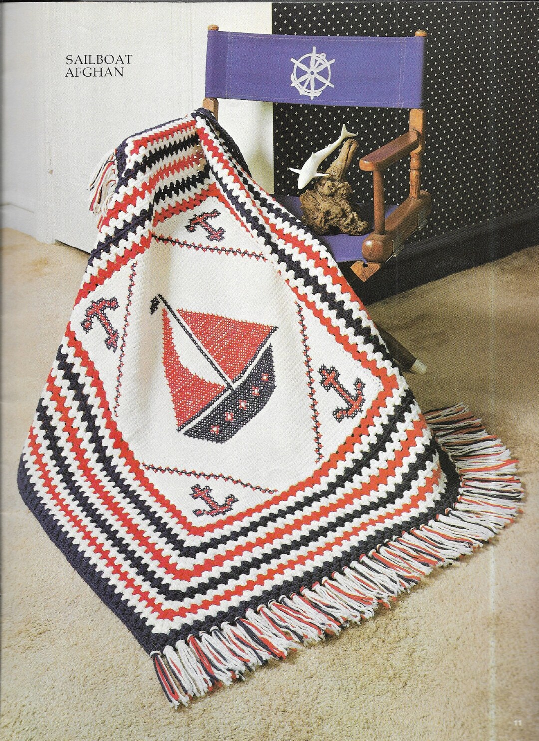 AFGHAN KNITTING CROCHET Pattern Book, Knitted Cables, Squares