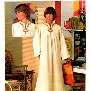 Sewing Patterns - Caftan (Size 6 8) Four Color Iron On Transfer Included, Loose Fitting, Evening Length, Robe, Trobe