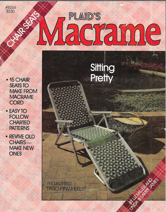 MACRAME CORD WEAVING Pattern, Macrame Chair Seat Pattern Chair Cording,  Macrame Deck and Lawn Lounge Chairs, Footstool, Kids Small Chairs -   Canada