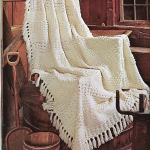 Crochet Afghan Patterns, Americana Arans, Bobbles Cables, Bedspread, 12 Designs Irish Fisherman Aran Knits, Floral, Sturbridge Village