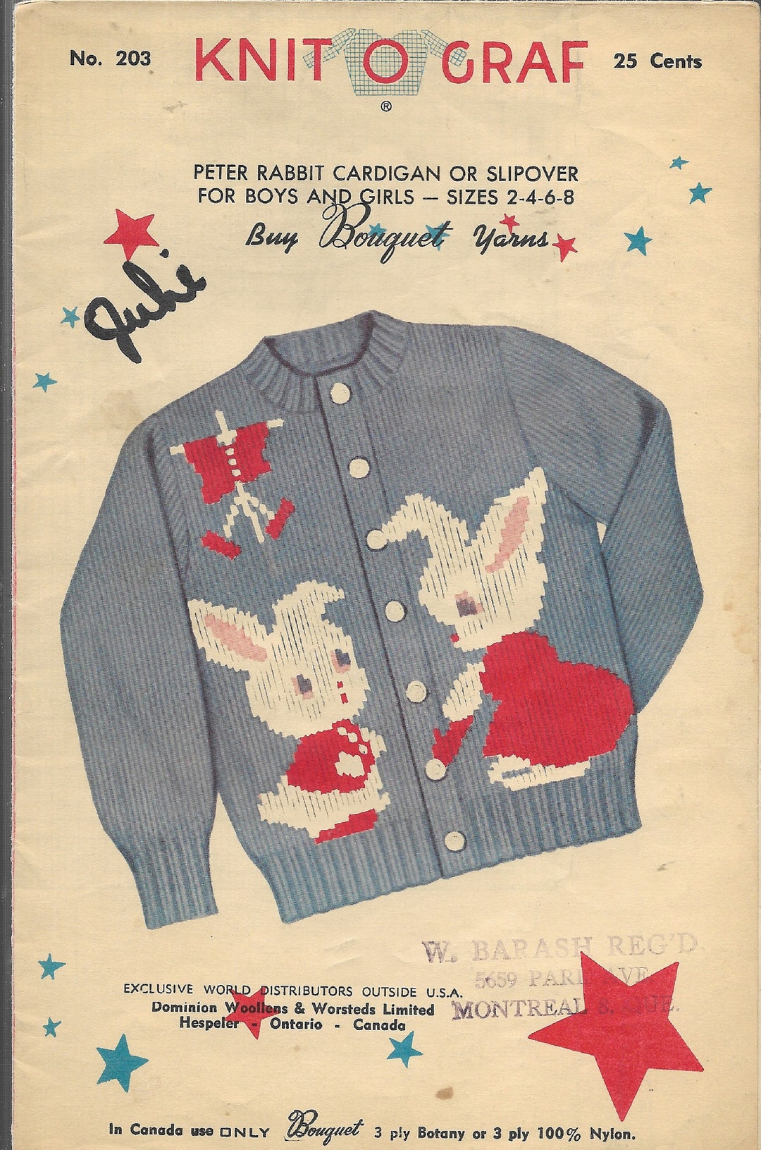 1954 KNITOGRAPH Knitting Pattern Sizes 2 4 6 8 Peter Rabbit Etsy