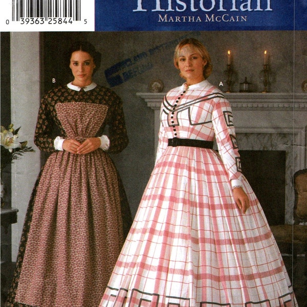 Civil War Dress and Apron, Southern Belle Gown Costume Sewing Pattern, Misses Women Size 6 8 10 12, Historian Martha McCain Simplicity 7212