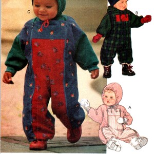 Sewing Patterns, Infant Baby Hooded Snowsuit, Little Vogue 8793, Sizes 13 lbs to 29 lbs., Small Medium, Large Xlarge, Loose Fitting, Lined