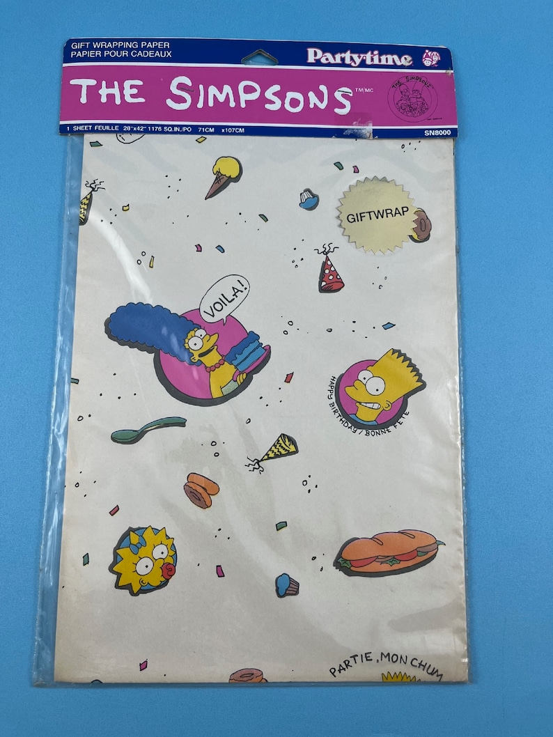 THE SIMPSONS Birthday Party Favors 1990 Lot Party for 6, Hats, Loot ...