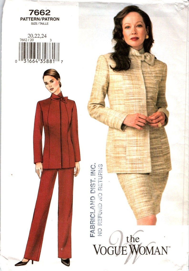 Plus Petite Size Below Hip Jacket, Straight Skirt and Pants Sewing