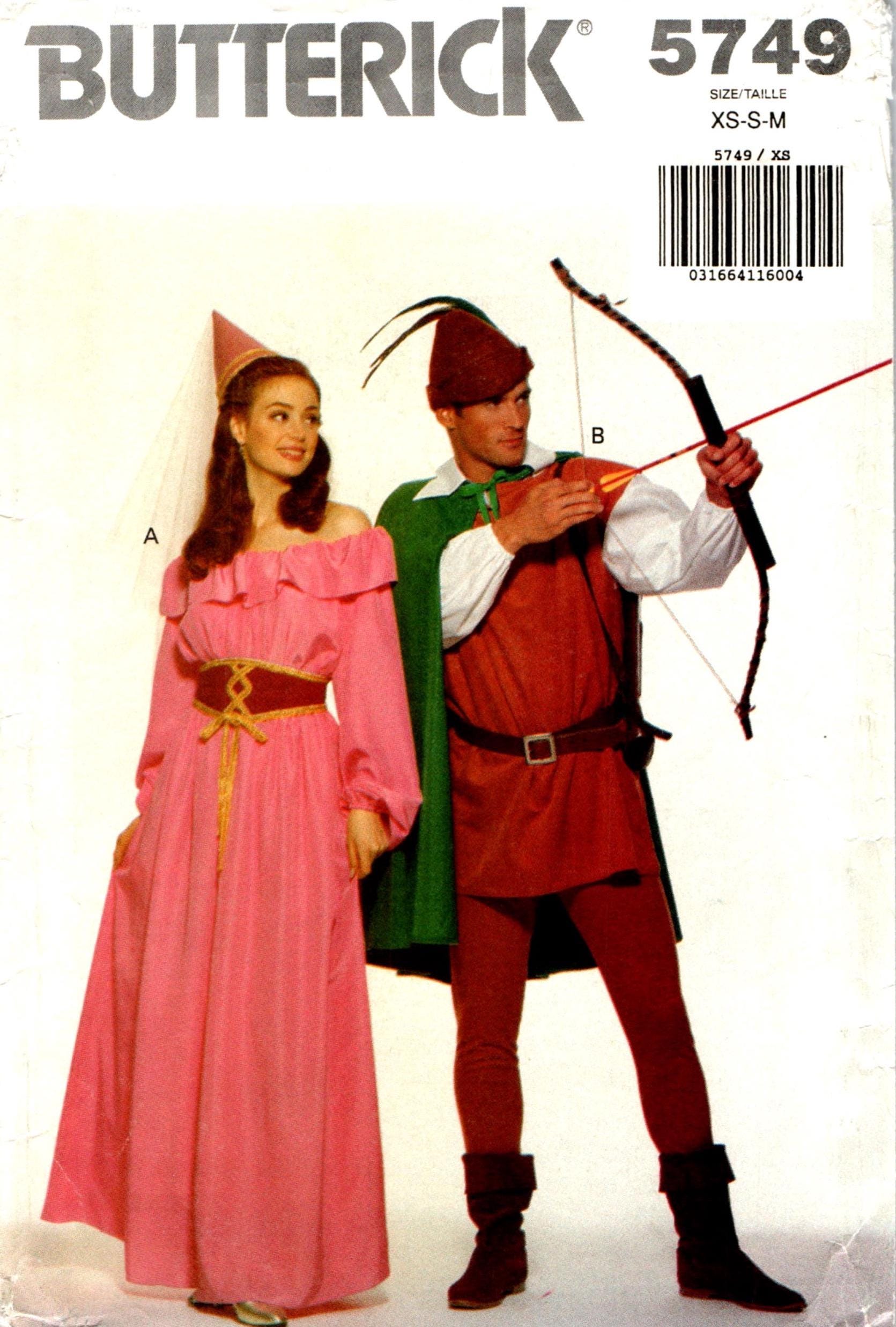 Patrón de costura para disfraz vintage de Robin Hood y Maid Marion para  hombre y mujer, tallas 6, 8, 10, 12 y 14. Incluye sombrero, cinturón, velo,  camisa, leggings, falda y capa. - Etsy México, image size:1671x2474