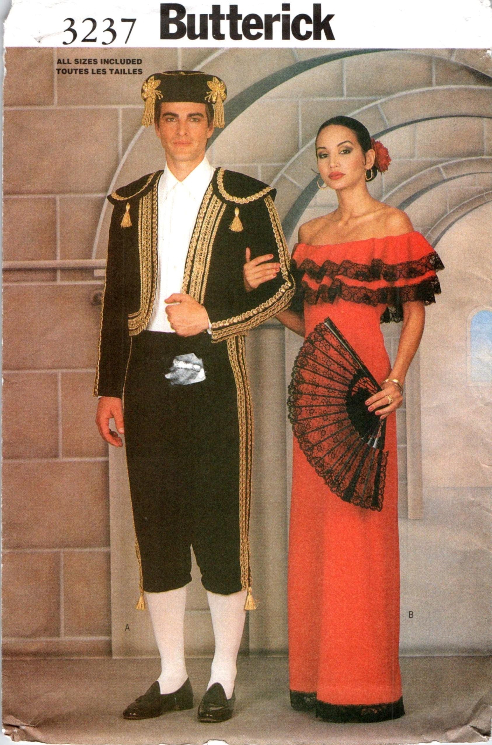 Sewing Patterns Costumes TOREADOR | SPANISH Size Size Xs Sm Med