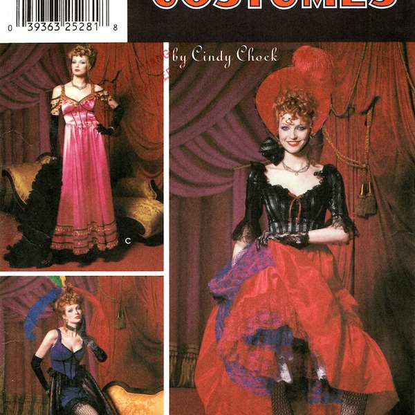 Old West SALOON GIRL, Wild West Burlesque, Can Can Showgirl Costume Sewing Pattern for Misses Women Sizes 6 8 10 12, Simplicity 9899