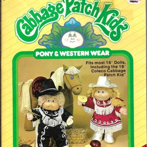 Sewing Patterns Cabbage Patch Kids, Pony & Western Wear,Cabbage Patch Kids, Unicorn Pony, 12 Outfits, Xavier Roberts Book, 1984
