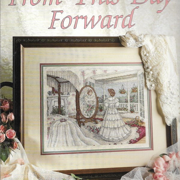 Paula Vaughan Bride Counted Cross Stitch Craft Pattern, From This Day Forward, Wedding Bridal Shower Gift, Full Size Leisure Arts Book 48