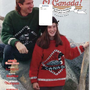 Knitting Patterns, Sweaters -  O Canada Sweater Jackets Cardigan Knits, Canadian Loon, Maple Leaf, Lone Wolf, Curling, Cowichan, Sailboat