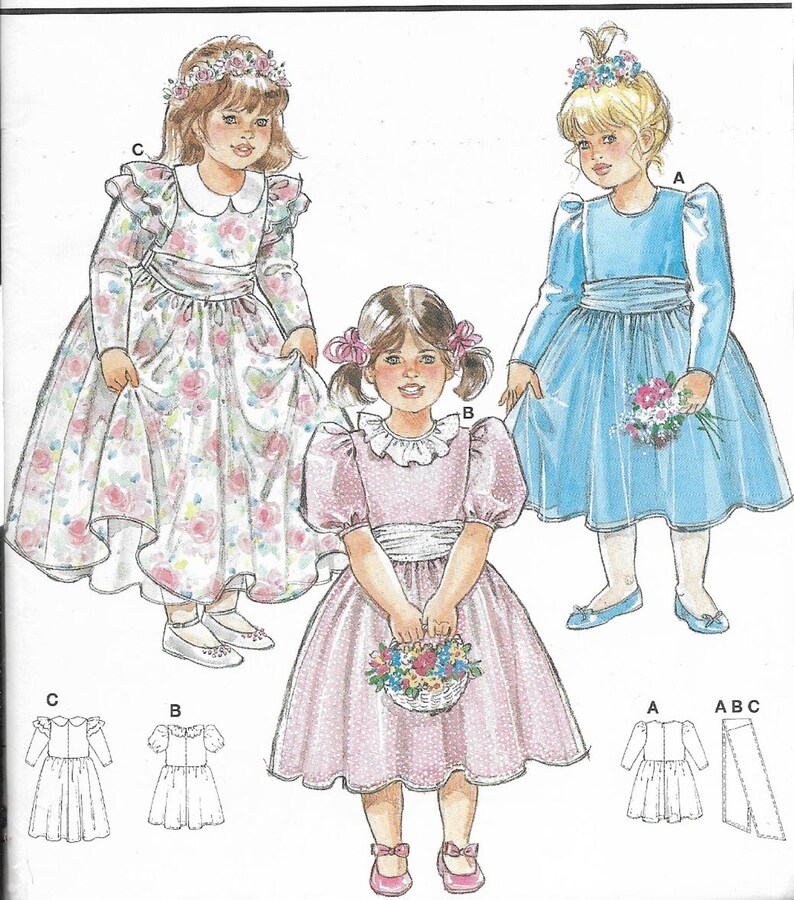 FLOWER GIRL DRESS Pattern Burda Sewing Pattern 4345 Size Etsy