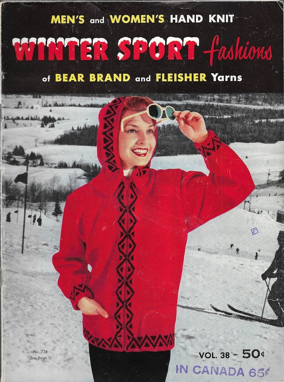 VINTAGE SKI SKATE Sweater Knitting Pattern Book Winter - Etsy