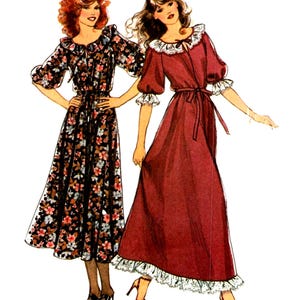 Sewing Patterns Peasant Dress | Dresses (Size 16) Midi | Maxi Scoop Neckline, Ruffles, Ties 1970s