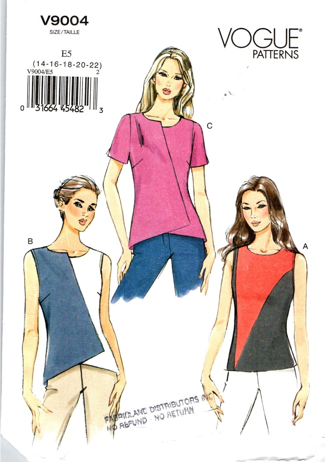 Fitted Tops With Front Seam Detail and Shaped Front Hemline Sewing ...