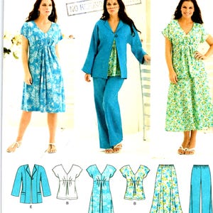 Sewing Patterns Suit - Skirt Dress Jacket Pants Top Size 10 12 15 16 18, Simplicity 2660 Pantsuit Mix Match