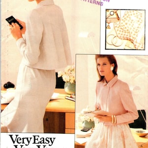 Patrones de costura para tallas pequeñas: Traje de chaqueta y falda (tallas 6, 8 y 10), Muy fácil, Vogue Career 7165, Variaciones