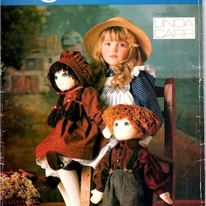 Sewing Craft Patterns, Doll & Clothes, Vogue Linda Carr Designer 22" Tall, Soft Girl, Boy Body, Dress Bonnet Shirt Pants Shoes 1980s