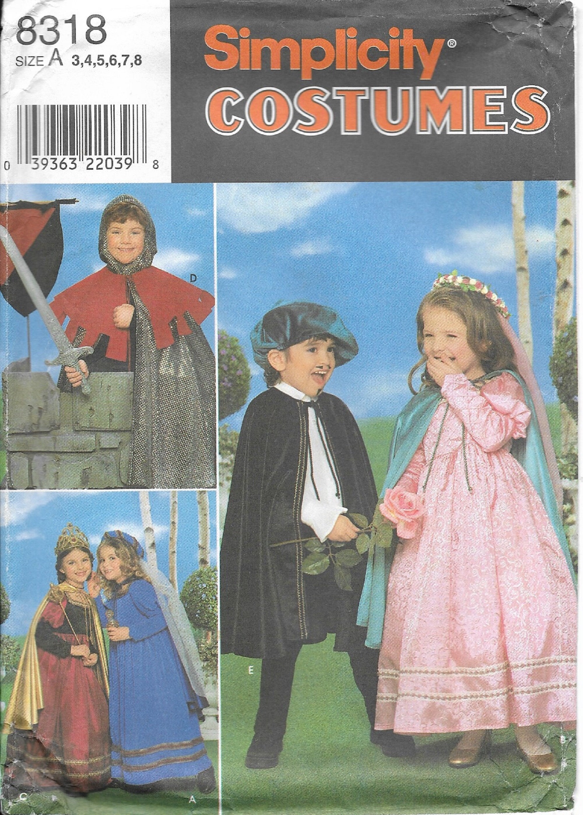 CHILD'S Renaissance / Medieval Costume Pattern Size 3 to - Etsy