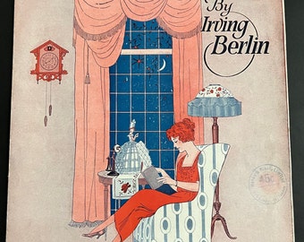 Original Vintage Sheet Music by Irving Berlin Inc., All by Myself Wall Art Decor, Score Printed Music with Lovely Cover Art, Ephemera c 1931